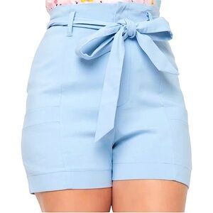 Unique Vintage Light Blue Paperbag High Waist Tied Shorts size 1X NWT